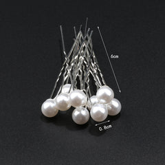 10pcs Faux Pearl U Shape Hairpin Hair Clips Vintage Headwear