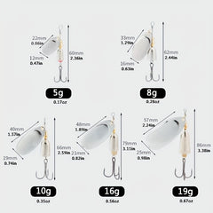 Artificial Sequin Fishing Lures Metal Spinner Spoon Bait Fishing Tackle 5g-19g