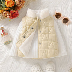 Baby Girls Warm Down Coat Kids Furry Stand Collar