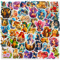 50pcs Butterfly Fairy Stickers Waterproof DIY Water Bottle Laptop Phone