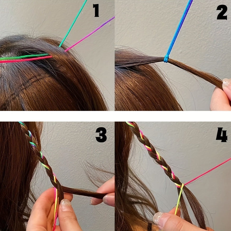 Y2K Luminous Hair Rope Rainbow Hair String
