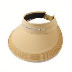 Wide Brim Ponytail Visor Hat UPF 50 UV Protection Sun Hat For Women