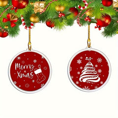 6pcs Christmas Acrylic Decorations Car Pendants Tree Pendants