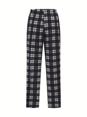 Men's Plaid Fleece Yoga Pants Active Stretch Joggers