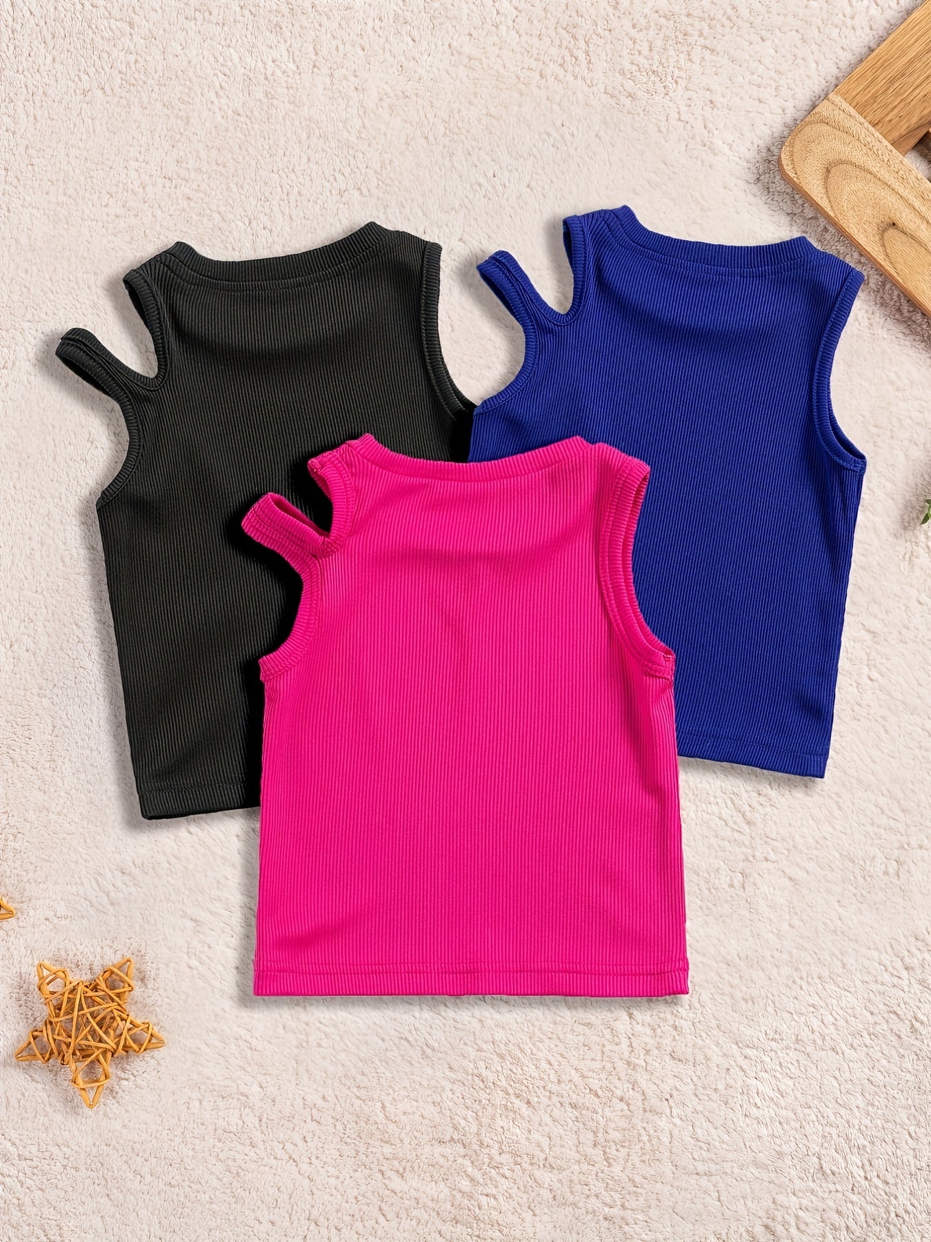 3pcs Baby Girls Summer Strapless Sleeveless T shirt Crop Tops