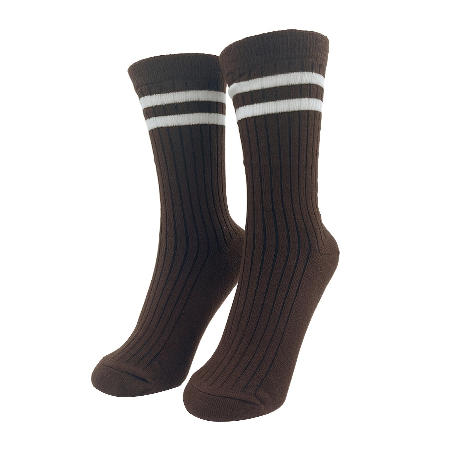 Cozy Striped Mid Tube Socks for Women