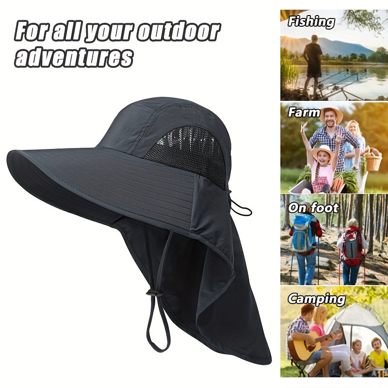 Mesh Boonie Hat with Neck Flap for Outdoor Activities