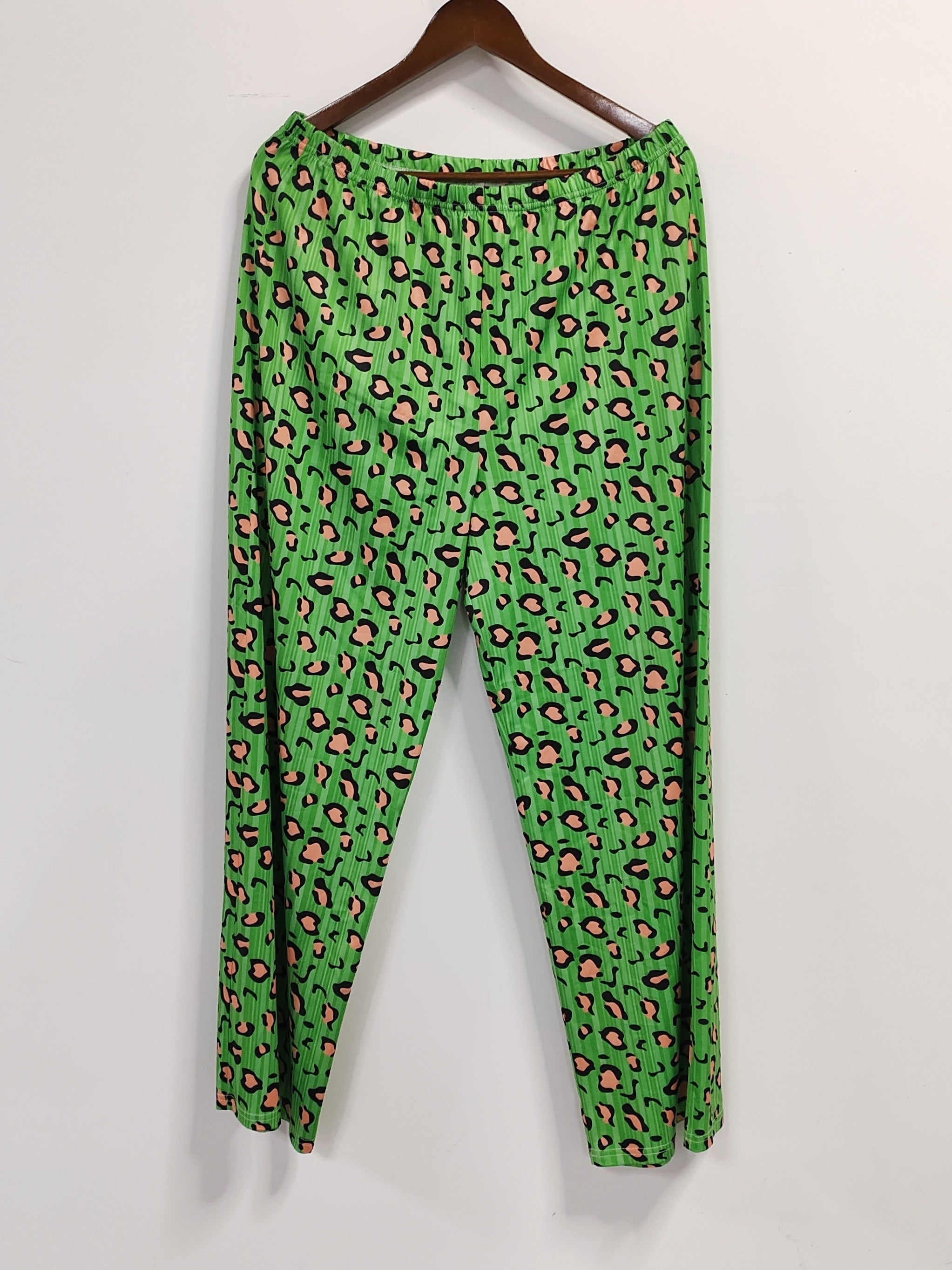 Leopard Print Wide Leg Trousers