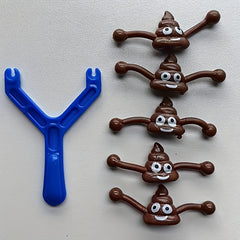 Prank Poop Slingshot Toy Set for Kids - 6 Pack Mixed Novelty Gag Gift