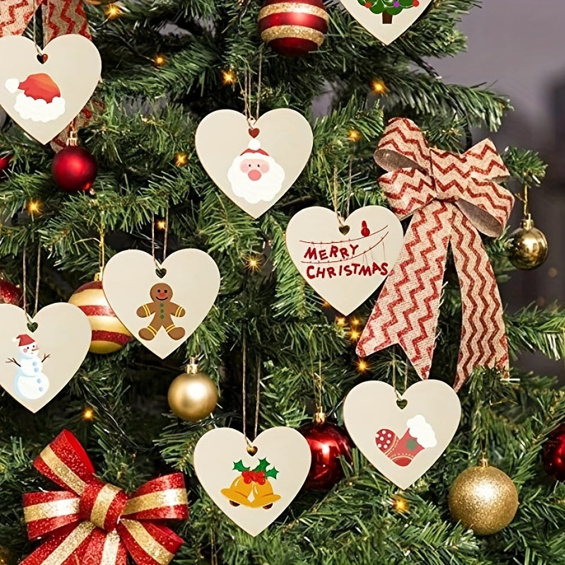 10pcs Love DIY Wooden Chips Blank Labels Heart Decor Rustic Wedding Decorations