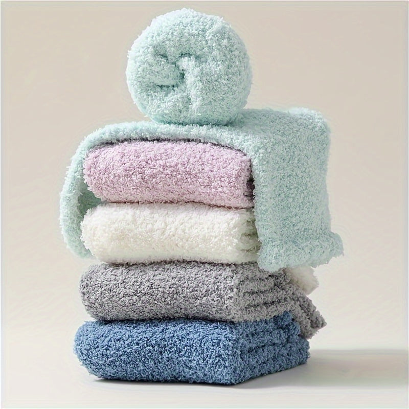 6 Pairs Warm Fuzzy Socks Comfy Mid Tube Women's Stockings