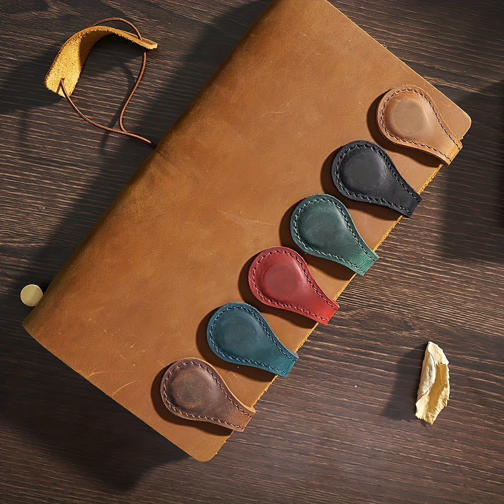 Crazy Horse Faux Leather Magnetic Bookmark Clip