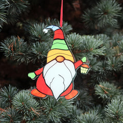 Acrylic Lantern Dwarf Santa Christmas Decoration Pendant