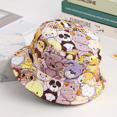 Kids Animal Pattern Reversible Sun Hat for Outdoor Travel