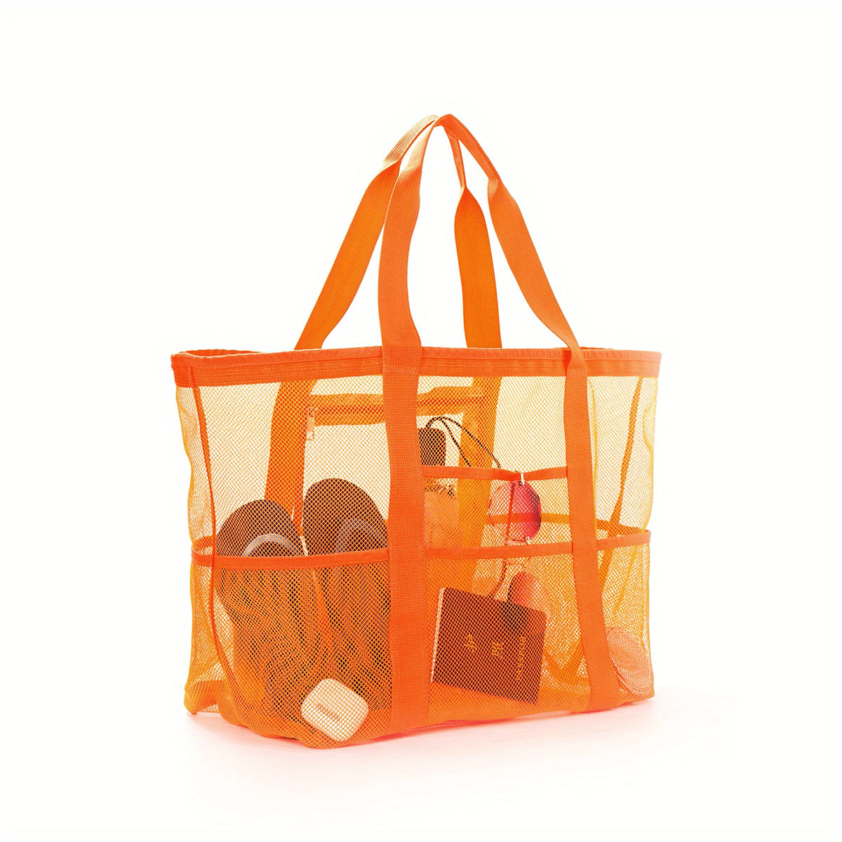 Large Capacity Mesh Shoulder Bag Lightweight Foldable Beach Bag