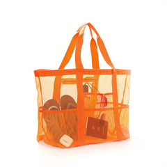 Large Capacity Mesh Shoulder Bag Lightweight Foldable Beach Bag