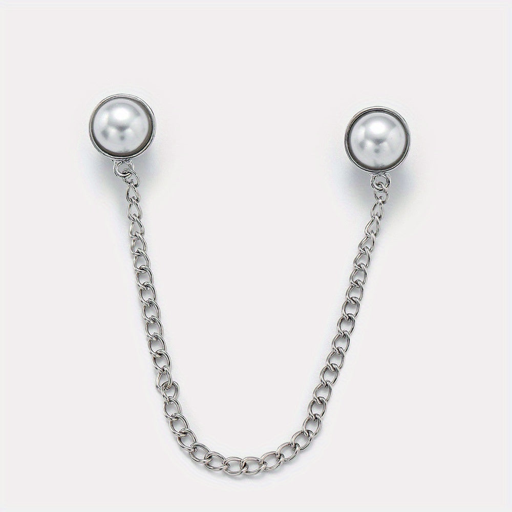 Pearl Chain Brooch Clothing Accessory Corsage
