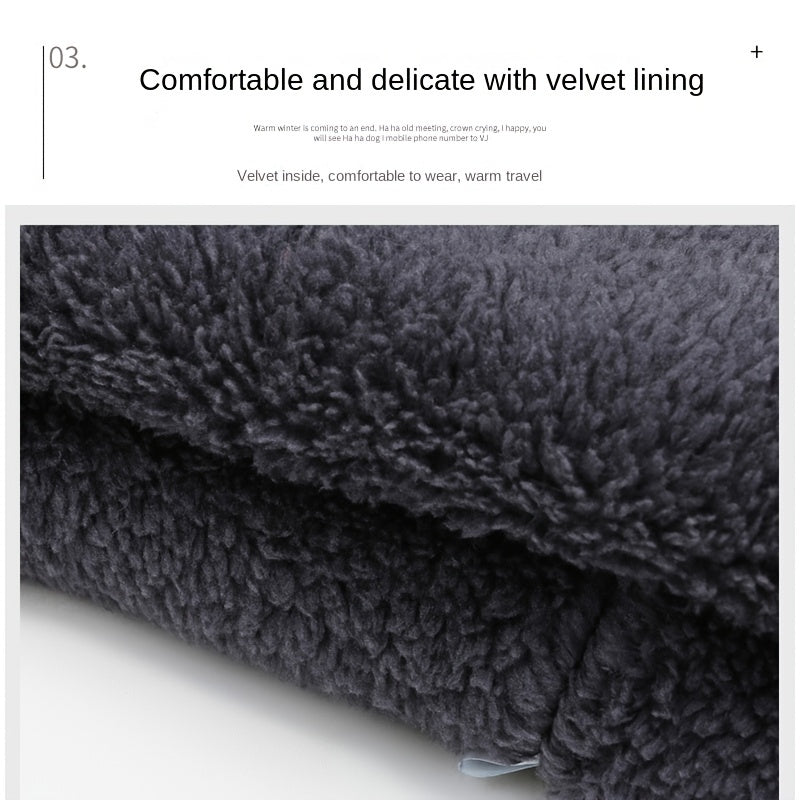 Men's Knitted Hat Muffler Autumn Winter Warm Windproof Wool Hat