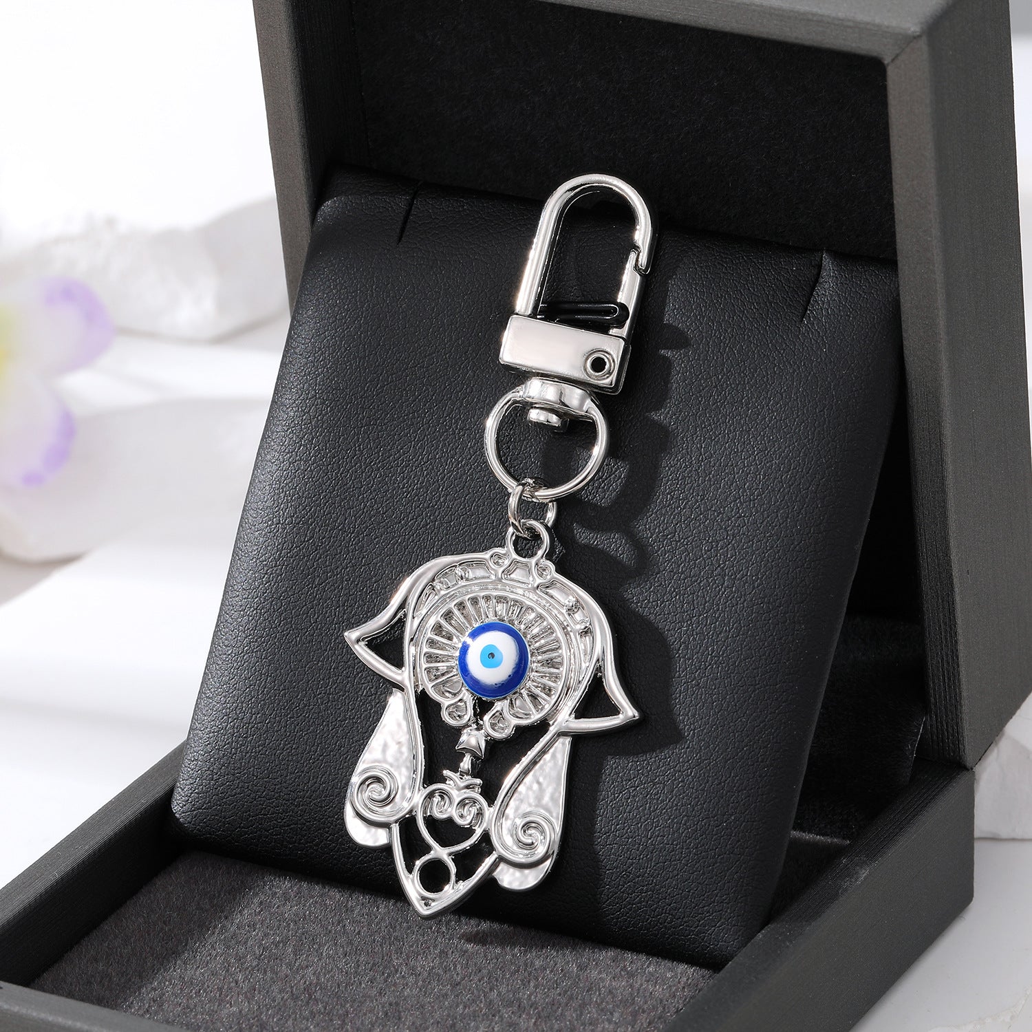 Zircon Evil Eye Keychain Fatima Bag Car Key Accessories