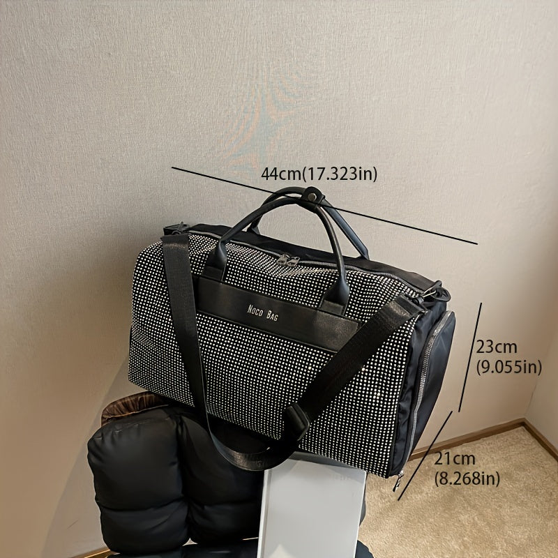 Rhinestone Travel Shoulder Bag Large Capacity Crossbody Handbag