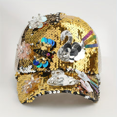 Rhinestone Sequin Baseball Cap Women's Sunshade Peaked Cap
