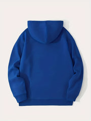 Men's Cartoon Letter Print Hooded Sweatshirt for Autumn and Winter
