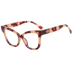 Cat Eye Oversized Spectacles Lenses Light Blocking Glasses Square Frame