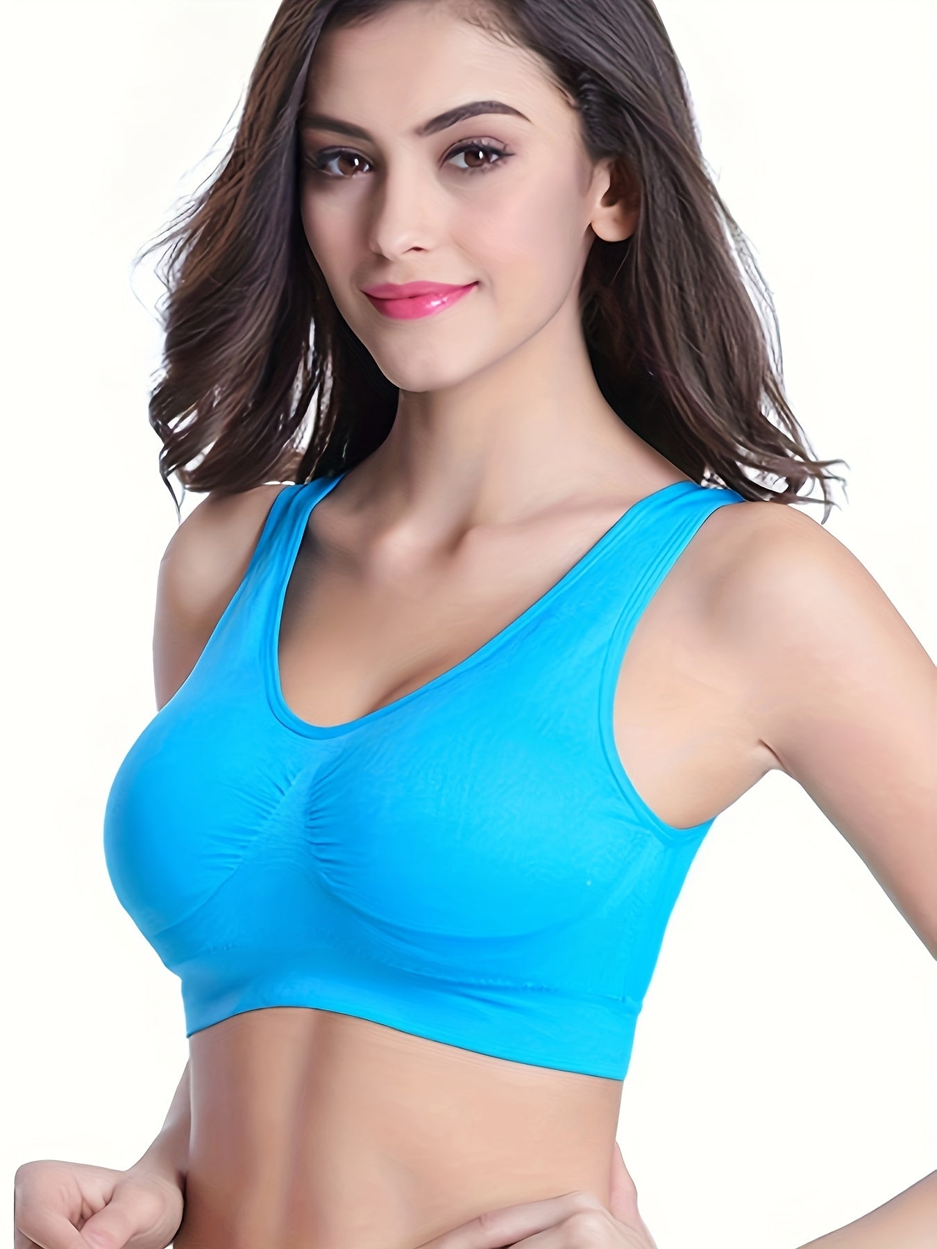 3 Pcs Breathable Eyelet Mesh Hole Sports Bras Non Padded Yoga Bras