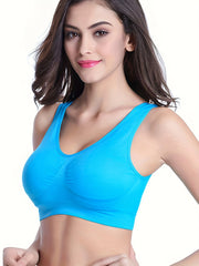 3 Pcs Breathable Eyelet Mesh Hole Sports Bras Non Padded Yoga Bras