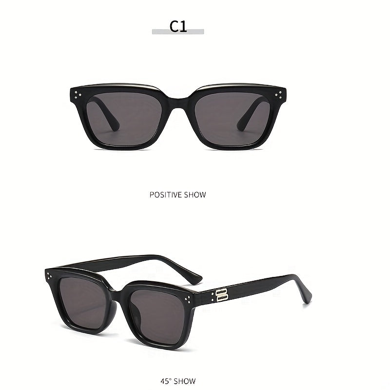 Men's Square Frame UV Protection Driving Sunglasses with Box