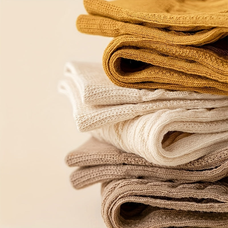 6 Pairs Twist Textured Mid Tube Socks for Women