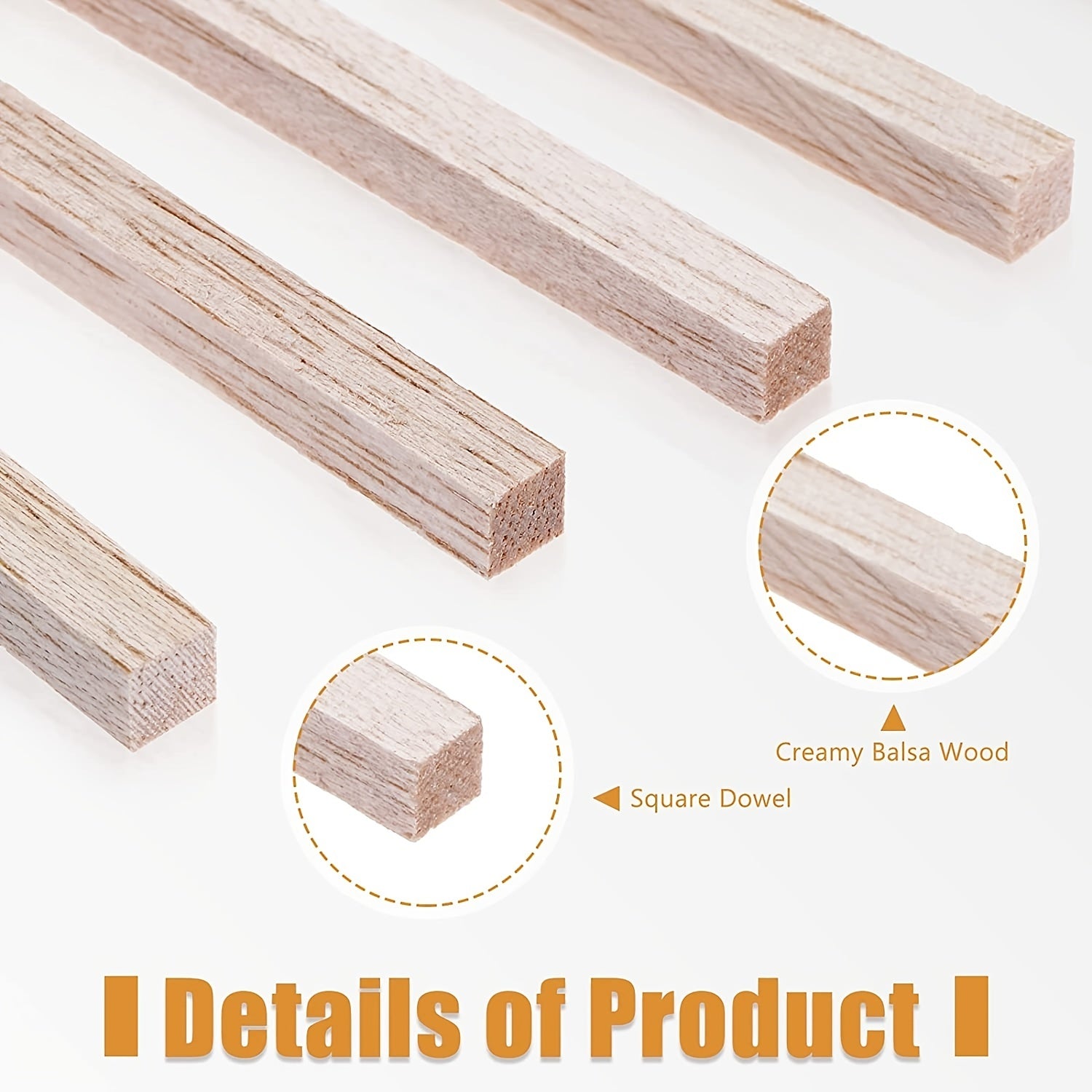 30pcs Balsa Wood Sticks 12 Inch Craft Square Wooden Dowel 1 4 Inch Thin Wood Str