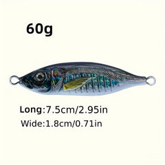 3D Metal Bionic Hard Bait Fishing Tackle for Saltwater 40g 60g 80g