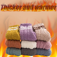 3pairs Fuzzy Slipper Socks Cozy Warm Winter Home Sleeping Socks with Grippers