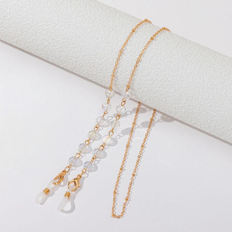Colorful Glasses Chain Beaded Crystal Glass Mask Chain