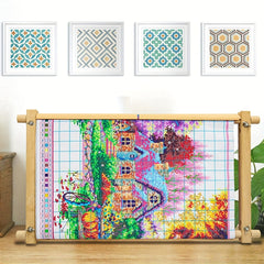 Square Embroidery Hoop Tapestry Scroll Frame Beech Wood Cross Stitch Needlepoint