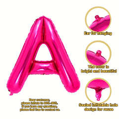 101 6 Cm Large Pink Letter A Balloons Foil Mylar Big Balloons for Party