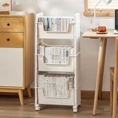 Movable Plastic Book Shelf Book Storage Rack Student Desk Shelf