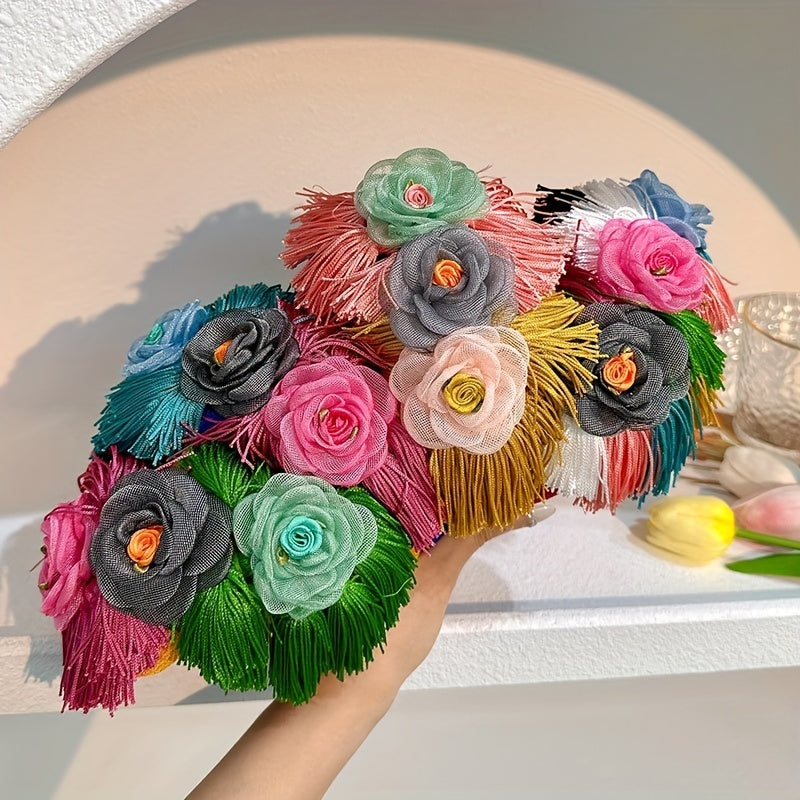 Colorful Boho Tassel Flower Headband for Women