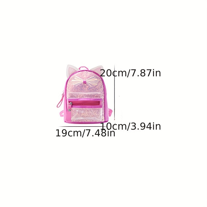 Kids Sequin Backpack Cartoon Design Kindergarten School Bag