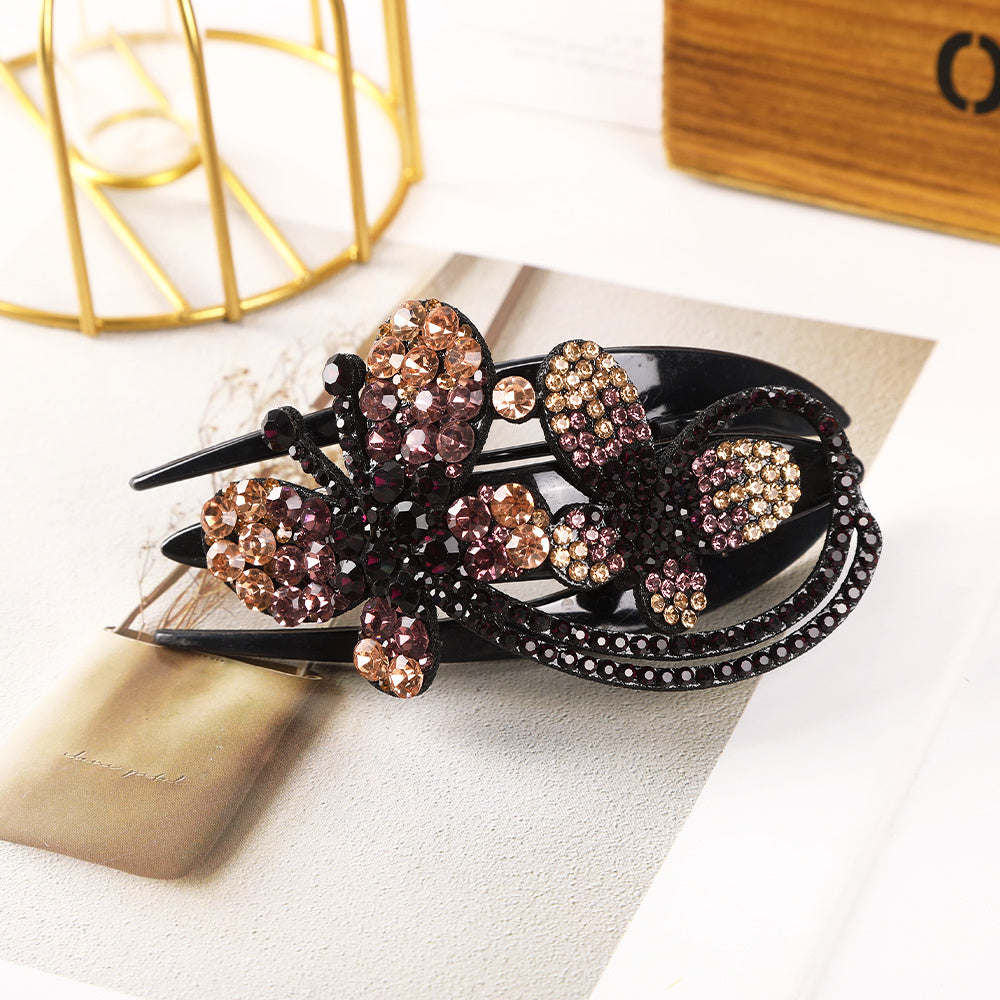Rhinestone Flower Hair Claw Clip Strong Hold Hairpin