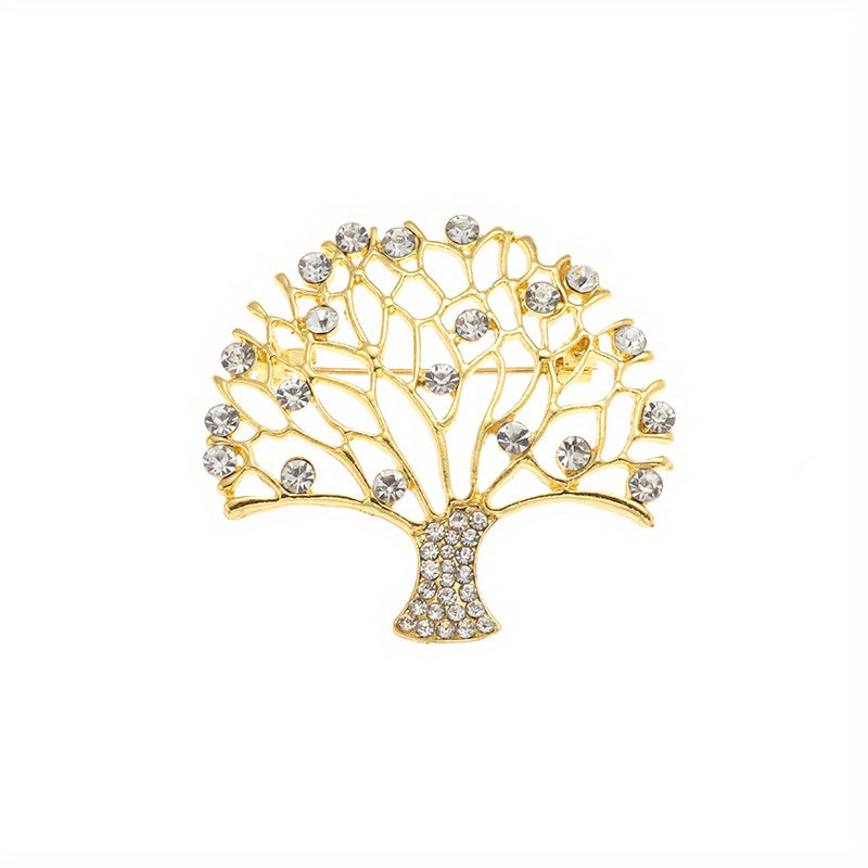 High Zircon Tree Of Life Brooch Men Women Blessing Lucky Jewelry Gift