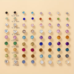 36 Pairs Colorful Rhinestone Stud Earrings for Daily Wear Accessories