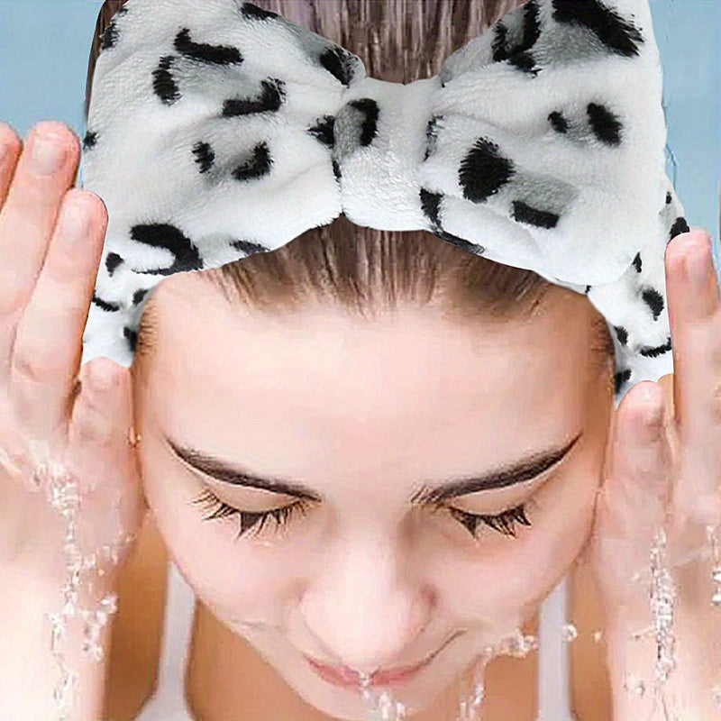 Leopard Print Hairband Polka Dot Face Wash Spa Beauty Hair Hoop