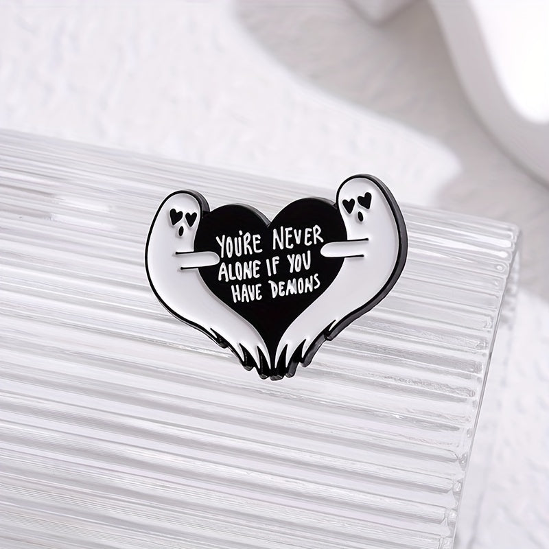 Never Alone If You Have Demons Cartoon Brooch Pin