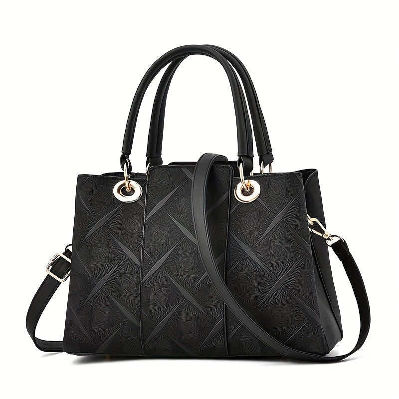 Classic Tote Shoulder Zipper Bag All Match Satchel Bag For Work