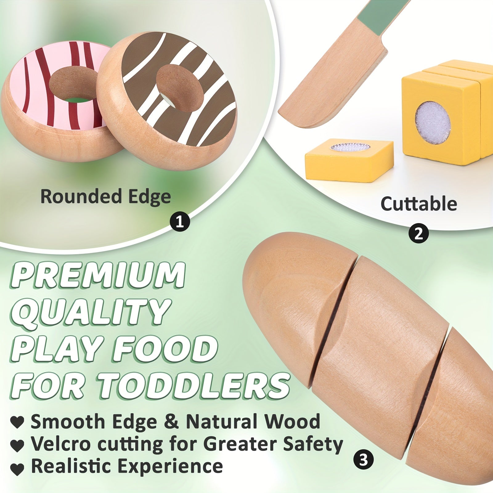 Wooden Food Toys Kitchen Accessories Birthday For Girls Boys Toys Food Set