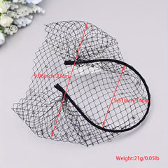 Wedding Face Veil Hairband Bride Headpiece Dramatic Effect Formal Events