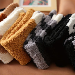 5 Pairs Cat Claw Print Socks Fuzzy Mid Tube Stockings Women's Hosiery