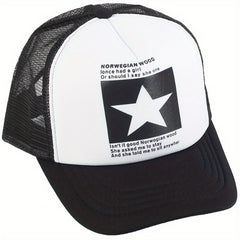 Pentagram Print Mesh Trucker Hat Unisex Breathable Baseball Cap